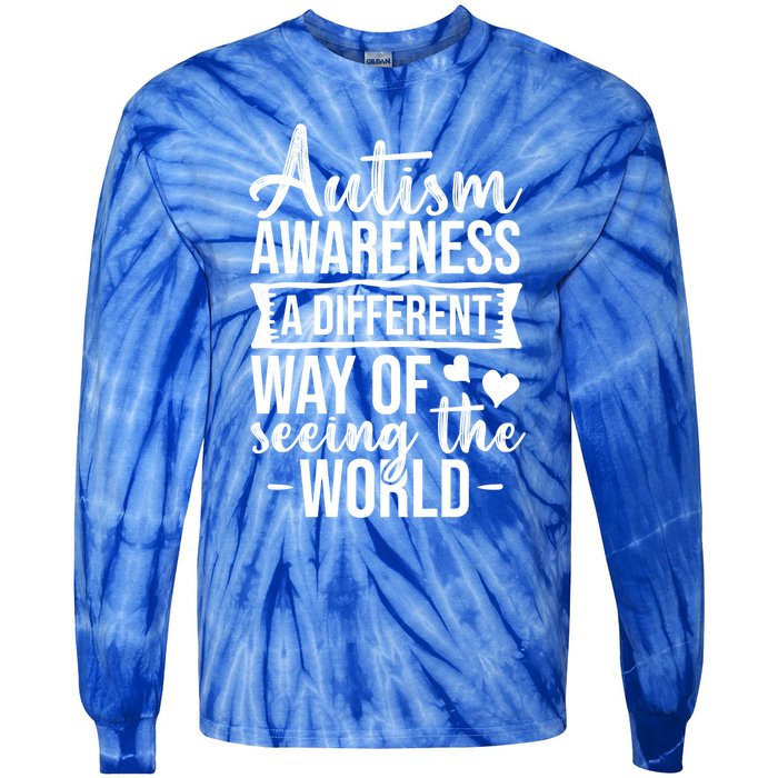 Autism Awareness Different Way Of Seeing The World Great Gift Tie-Dye Long Sleeve Shirt