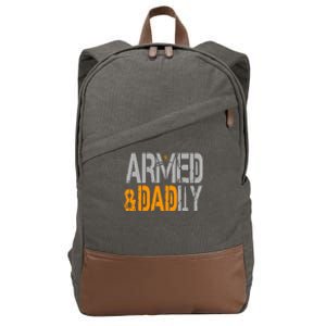 Armed And Dadly Funny Deadly Father Cotton Canvas Backpack