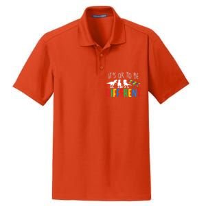 Autism Awareness Dinosaur ItS Ok To Be Different Gift Dry Zone Grid Polo