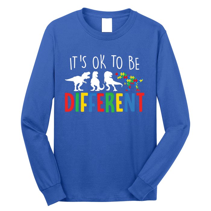 Autism Awareness Dinosaur ItS Ok To Be Different Gift Long Sleeve Shirt