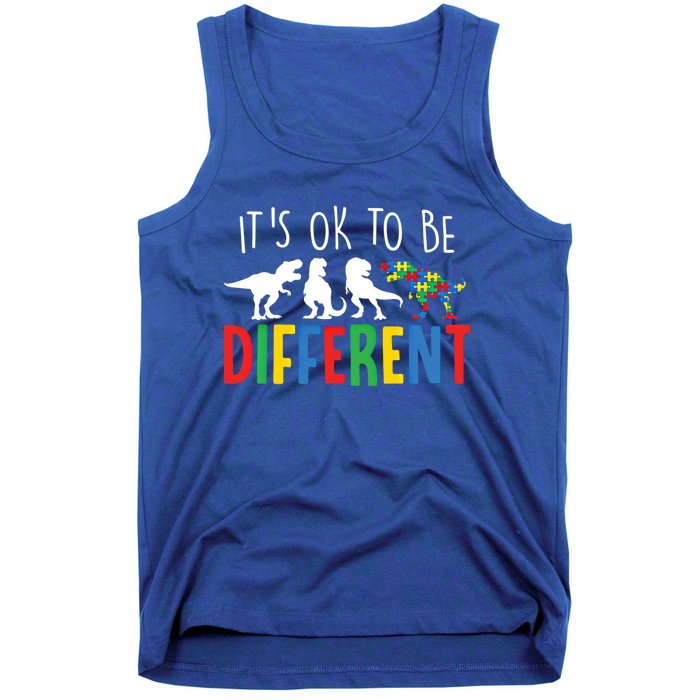 Autism Awareness Dinosaur ItS Ok To Be Different Gift Tank Top