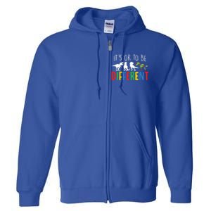 Autism Awareness Dinosaur ItS Ok To Be Different Gift Full Zip Hoodie