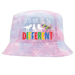 Autism Awareness Dinosaur ItS Ok To Be Different Gift Tie-Dyed Bucket Hat