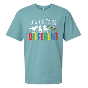 Autism Awareness Dinosaur ItS Ok To Be Different Gift Sueded Cloud Jersey T-Shirt