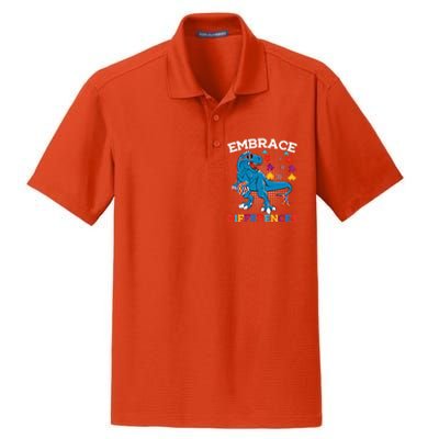 Autism Awareness Dinosaur Trex Cool Gift Dry Zone Grid Polo