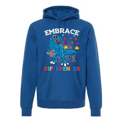 Autism Awareness Dinosaur Trex Cool Gift Premium Hoodie