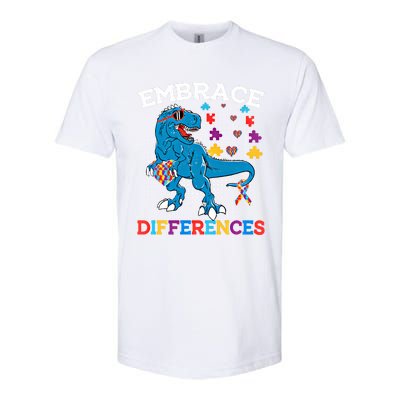 Autism Awareness Dinosaur Trex Cool Gift Softstyle CVC T-Shirt