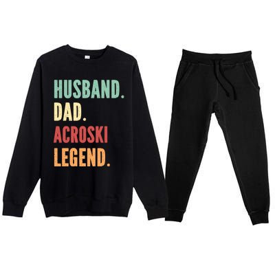 Acroski Athlete Dad Husband Father Ski Ballet Gift Premium Crewneck Sweatsuit Set