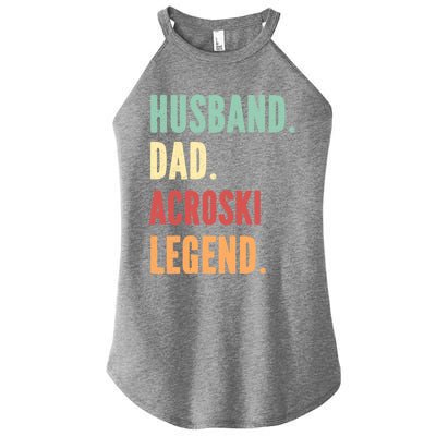 Acroski Athlete Dad Husband Father Ski Ballet Gift Women’s Perfect Tri Rocker Tank