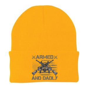 Armed And Dadly Funny Deadly Father Gifts For Fathers Day Knit Cap Winter Beanie