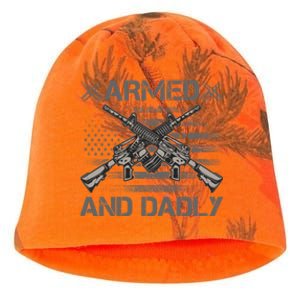 Armed And Dadly Funny Deadly Father Gifts For Fathers Day Kati - Camo Knit Beanie