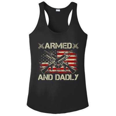 Armed And Dadly Funny Deadly Father Gifts For Fathers Day Ladies PosiCharge Competitor Racerback Tank