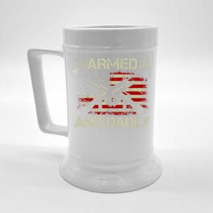 Armed And Dadly Funny Deadly Father Gifts For Fathers Day Beer Stein