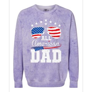 All American Dad 4th of July Matching Family Colorblast Crewneck Sweatshirt