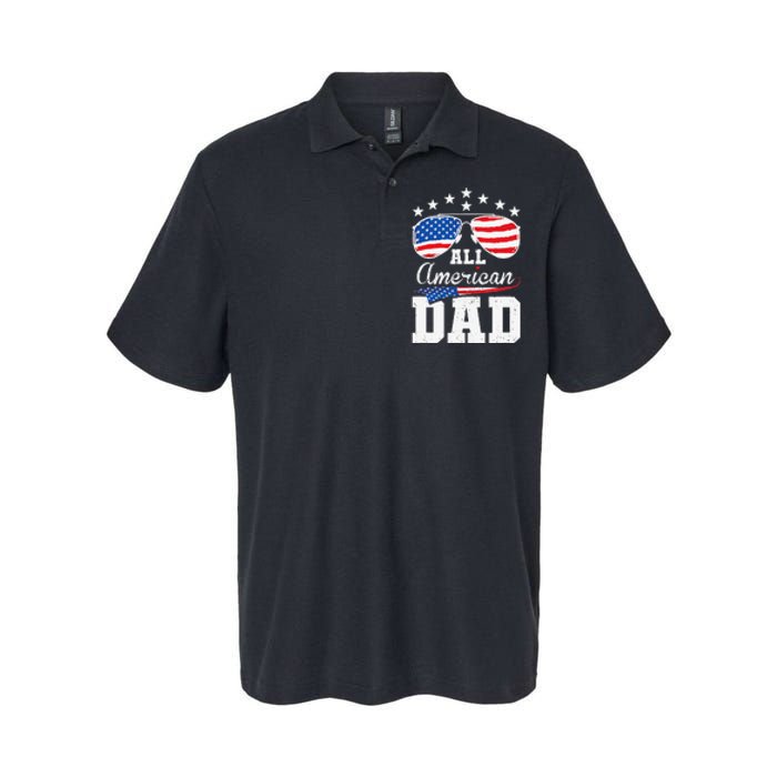 All American Dad 4th of July Matching Family Softstyle Adult Sport Polo