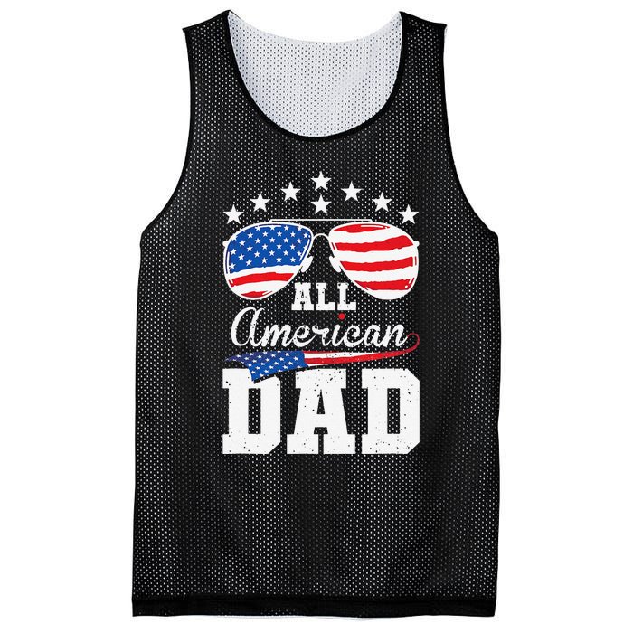 All American Dad 4th of July Matching Family Mesh Reversible Basketball Jersey Tank