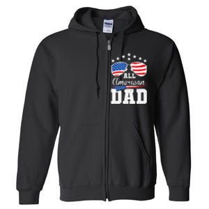 All American Dad 4th of July Matching Family Full Zip Hoodie