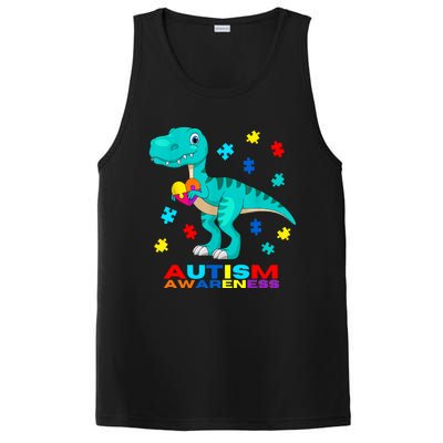 Autism Awareness Dinosaur Colorful Gift PosiCharge Competitor Tank