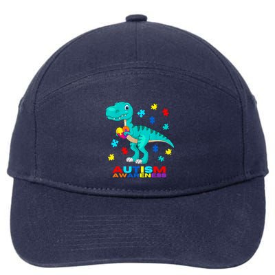 Autism Awareness Dinosaur Colorful Gift 7-Panel Snapback Hat