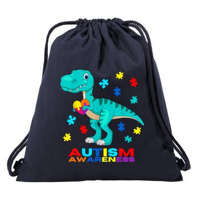 Autism Awareness Dinosaur Colorful Gift Drawstring Bag