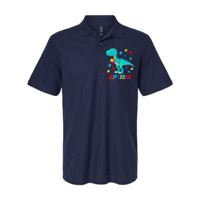 Autism Awareness Dinosaur Colorful Gift Softstyle Adult Sport Polo