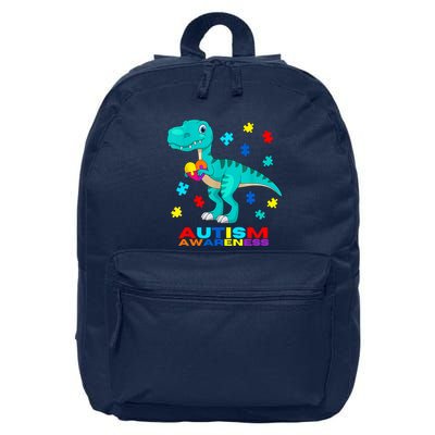 Autism Awareness Dinosaur Colorful Gift 16 in Basic Backpack