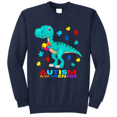 Autism Awareness Dinosaur Colorful Gift Tall Sweatshirt