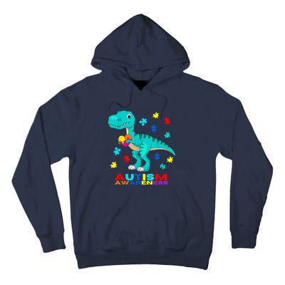 Autism Awareness Dinosaur Colorful Gift Tall Hoodie