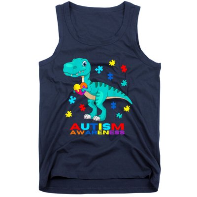 Autism Awareness Dinosaur Colorful Gift Tank Top