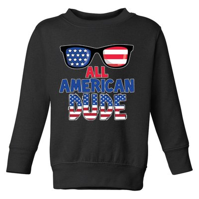 All American Dude 4th Of July Toddler Sweatshirt
