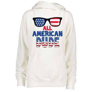 All American Dude 4th Of July Womens Funnel Neck Pullover Hood