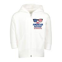 All American Dude 4th Of July Toddler Zip Fleece Hoodie