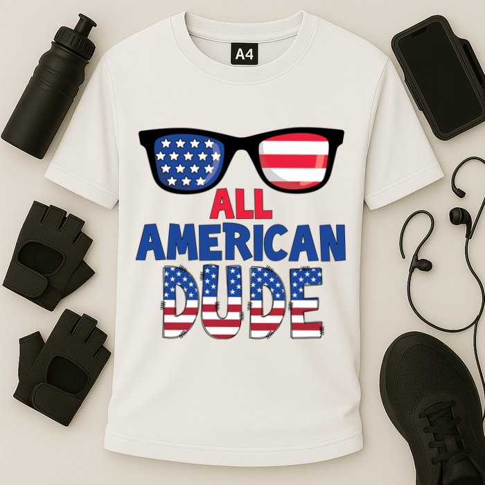 All American Dude 4th Of July Cooling Performance Crew T-Shirt