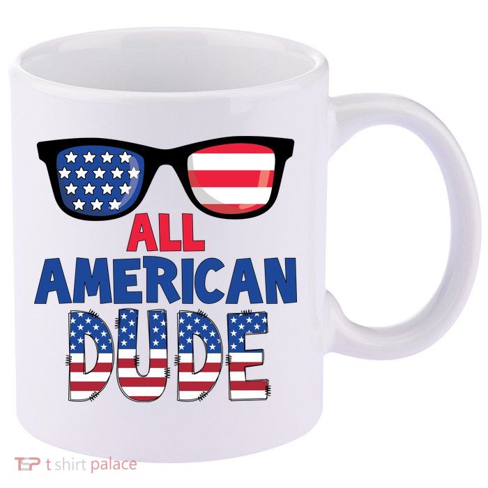All American Dude 4th Of July 11oz C Handle Ceramic Mug