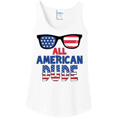 All American Dude 4th Of July Ladies Essential Tank