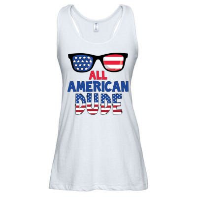 All American Dude 4th Of July Ladies Essential Flowy Tank