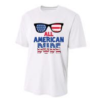 All American Dude 4th Of July Youth Performance Sprint T-Shirt