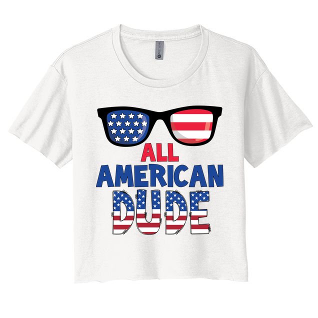All American Dude 4th Of July Crop Top