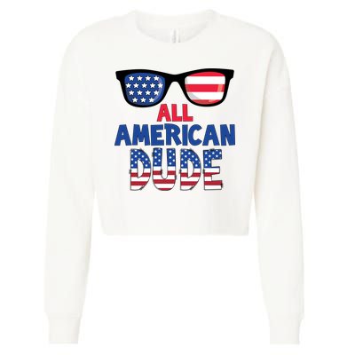 All American Dude 4th Of July Cropped Pullover Crew