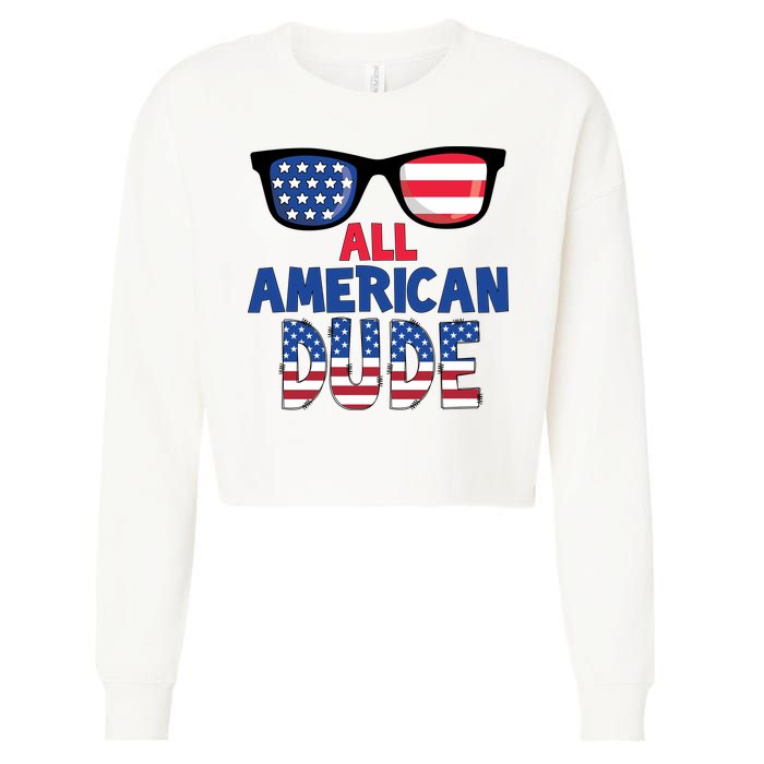 All American Dude 4th Of July Cropped Pullover Crew