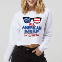 All American Dude 4th Of July Cropped Pullover Crew