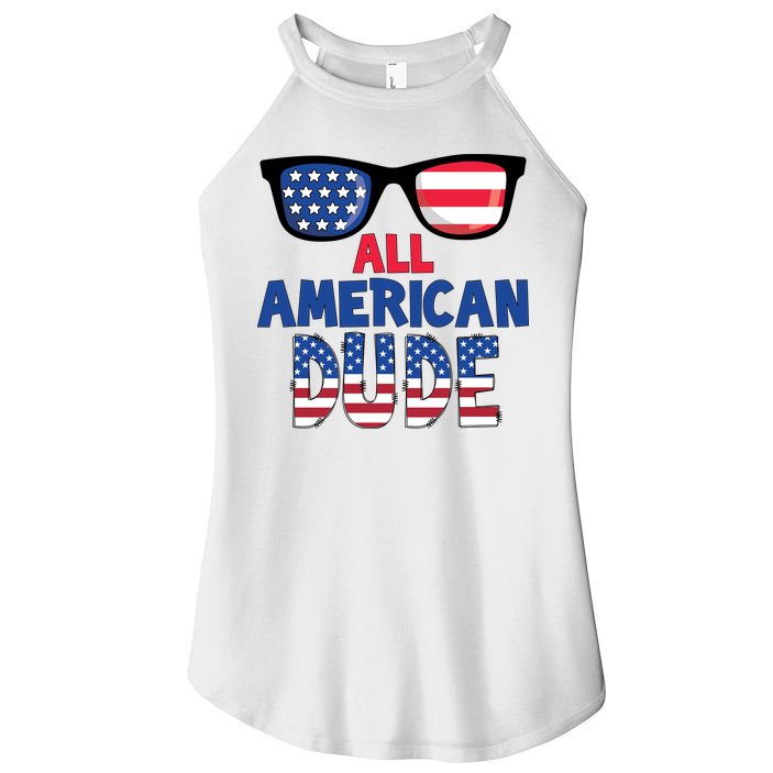 All American Dude 4th Of July Women's Perfect Tri Rocker Tank