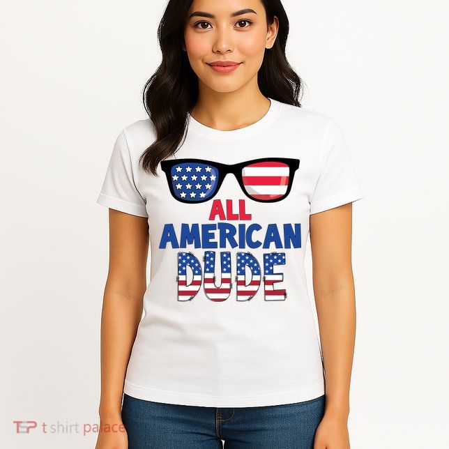All American Dude 4th Of July Womens T-Shirt