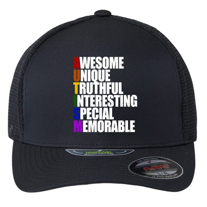 Autism Awareness Defined Quote Flexfit Unipanel Trucker Cap