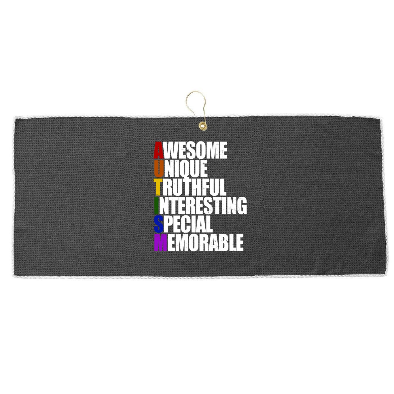 Autism Awareness Defined Quote Large Microfiber Waffle Golf Towel