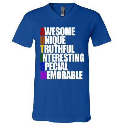 Autism Awareness Defined Quote V-Neck T-Shirt