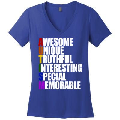 Autism Awareness Defined Quote Women's V-Neck T-Shirt