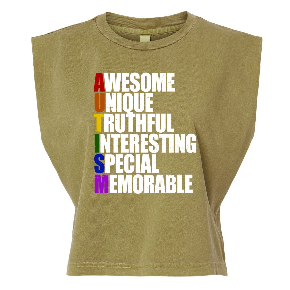Autism Awareness Defined Quote Garment-Dyed Women's Muscle Tee