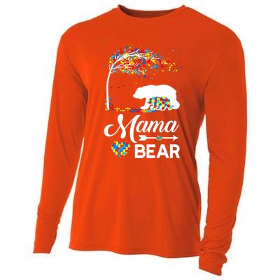 Autism Awareness Day Mama Bear Support Autistic Autism Mom Great Gift Cooling Performance Long Sleeve Crew