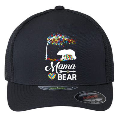 Autism Awareness Day Mama Bear Support Autistic Autism Mom Great Gift Flexfit Unipanel Trucker Cap